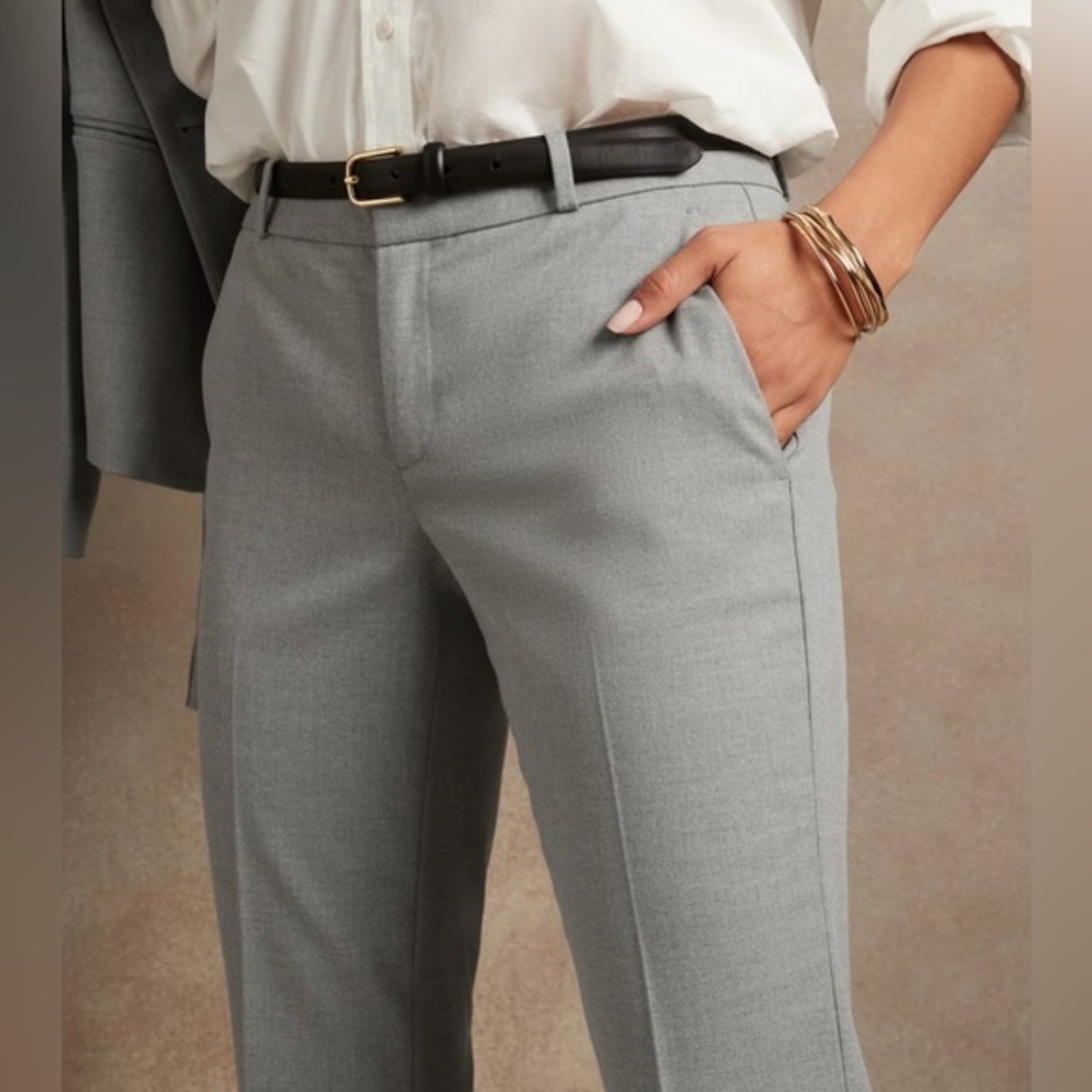 New Banana Republic Grey Heather Ryan pant Size 18 16 Slim Fit straight leg BR28